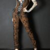 Pasley brown and black lace up pants