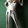 baby pink faux leather corset